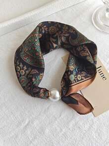 1件女士头巾项链，时尚优雅的领巾