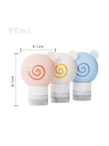 甜甜圈图案可重复灌装旅行喷雾瓶，防漏旅行洗漱用品容器，适用于洗发水、护发素、润肤露、香皂、沐浴露，男女通用，商务旅行、返校旅行或个人旅行必备。 - 彩色 - 查看 14