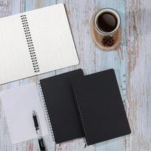 Graph Paper Notebook, A5 3Packs 5.5\X8.3\ 120 Pages Hardcover Paper Notebook Journals, Wirebound Journal Sketch Notebook For Engineering Math Science College Office Note TaFKing Writing-3 Colors - 黑色/寶藍色/牛皮紙色 - 查看 7