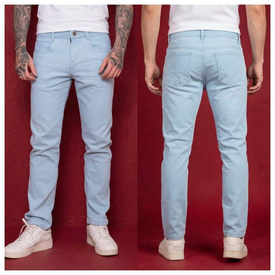 Calça Jeans Masculina com Lycra – Básica, Confortável e com Caimento Perfeito | Tecido Elástico Premium | Ideal para o Dia a Dia