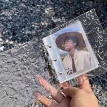 1个波浪形透明活页夹，亚克力透明文件袋，耐用材质，活页夹封面，可用作笔记本、计划本、卡片夹、贴纸簿、相册、文具