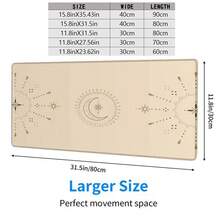 1 件复古极简星月几何图案鼠标垫，艺术独立风格，超大防滑边办公桌垫 - 長方形 - 查看 2