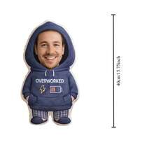 Custom Photo Palm Print Pillow - Hilarious Gag Gift, Realistic 3D Printed Face Design, Soft Plush Fabric, Perfect Personalized Present For Her - Blue Hoodie - View 21