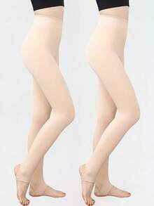 1/2 Pairs(Stirrup Leggings) Solid Minimalist Tights Women Spring Autumn High Waisted Sexy Stockings Thin Translucent Pantyhose Slim Fitting Leggings Super Elastic Tight Pants (Suitable 15-20℃) - Footed Tights - View 6