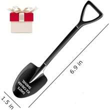 Gifts For Dad, Fathers Day Gifts From Daughter, Ice Cream Shovel For Christmas Gifts For Dad, Gifts For Men Funny Engraved Stainless Steel Spoon Shovel, Fathers Birthday Gifts - Dad's Ice Cream Shovel - Black - View 2