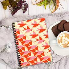 1本A5笔记本，鸟类图案设计，大学标准行距，适合学校和办公室使用，男女通用 - 黑色 - 查看 5