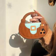 1pc Women's Asymmetrical Shaped Handheld Phone Case, Popular, Minimalist, Impact Resistant, Simple, Fashionable, Thin, Convenient, Impact Resistant, Soft Case/Shell, Compatible With Apple 17, 17 Pro, 17 Pro Max, 16, 16 Pro, 16 Pro Max, 15, 15 Pro, 15 Pro Max