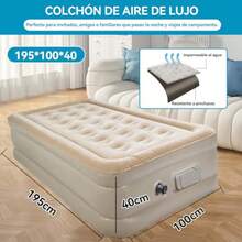 CYPNColchon Inflable Camas Inflables con Bomba de Aire Eléctrica Recargable Colchon Inflables Individual Colchón de Aire Estándar para Hogar Almacenamiento portátil Viajes y Camping 190*100*40Fashion - 219659132 - Ver 7