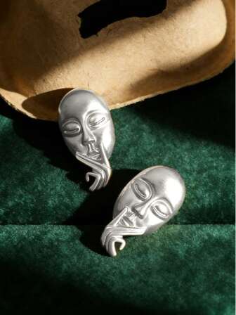 1 par unika överdrivna hiphop punk goth ramadan fashionabla mångsidiga retro mörka abstrakta geometriska örhängen