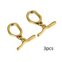3pcs Asymmetrical Ring Oval OT Clasp, Glossy Round Circle Loose Connection Clasp, Minimalist Hollow Wavy Flower Pierced Ending Clasp, 3D Wave Asymmetric Buckle, Suitable For Jewelry DIY Bracelets, Necklaces, Anklets, Earrings, Hair Accessories, Pendants, Phone Straps, Keychains, Clothing Accessories, Craft Decoration - Multicolor - View 12