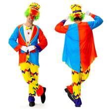 2026 Novo Adulto Fantasia de Palhaço de Circo Cosplay Roupas Desempenho no Palco Halloween Suprimentos de Interpretação de Palhaço para Aniversário Carnaval - Preto - Visão 1