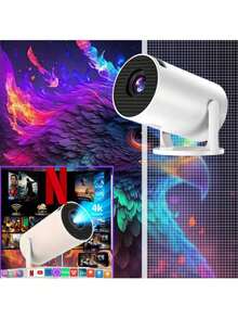 YH200 Mini Portable Smart Projector, USB Powered, Compatible With Smartphones And Tablets. It Has 360 ANSI Lumens Brightness, Supports WiFi 6 And Bluetooth 5.0, Runs On Android 11.0 OS, Built-In Hi-Fi Stereo, And Supports 1080p Playback. (Optimal Projection Distance: 0.3 Meters-1.3 Meters, Projector Should Operate At The Specified Rated Power, Otherwise It May Affect The Projection Effect.) - Multicolor - View 6