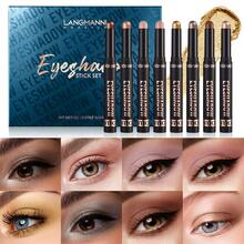 8色珠光高光眼影棒套装，珠光和哑光双色，防水防汗持久，金属光泽乳霜质地，易于涂抹，可用于眼影、高光、修容，适合日常、工作、派对、舞台妆容。 - 彩色 - 查看 13