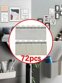 12pcs Reusable Sticky Hook And Loop Strips Set, Suitable For Women - Damage-Free Strong Adhesive Strips, Multi-Purpose Wall Stickers, Applicable For Home Organization, Removable No Residue Decorative Fixing Tapes, Ideal For Cosmetics Storage/Kitchen Storage/Valentine's Day Decor, Suitable For Homeowners, Renters, Organization Enthusiasts, Busy Moms And Beauty Lovers, Valentine's Day Decor, Frame Fixation. - White - View 4