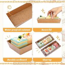 Charcuterie Boxes With Clear Lids,100 Pack Paper Rectangle Disposable FSandsswich Boxes, Cookie Boxes, Bakery Bread Boxes For Cookies Desserts Mini Cakes Packaging(Brown, White) - Trắng - Xem 5