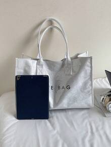 Túi tote nhựa trong suốt dung tích lớn, thời trang mới, có quai xách, chống thấm nước, phong cách đường phố cổ điển. Kiểu dáng mềm mại kiểu Nhật, phù hợp cho học sinh, tập thể dục, yoga, du lịch. Có thể dùng như túi cho mẹ, kiểu dáng tối giản, họa tiết ngôi sao, bề mặt nhăn, chất liệu giấy tổng hợp, rất phù hợp cho cuộc sống hàng ngày, mua sắm, du lịch, giải trí. - Xem 9