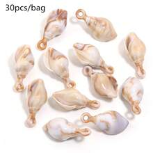 10-100pcs Acrylic Natural Beach Spiral Seashell Charm - Seashell Loose Pendant For Summer DIY Earrings, Bracelets, Necklaces, Jewelry Making Accessories - Seashell Pendant - View 18