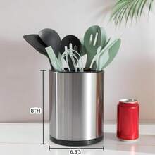 CYPNU Chef Soporte de Utensilios de Cocina Giratorio de 360° de Acero Inoxidable para Encimera Organizador de Utensilios con 3 Compartimentos Antideslizante y ModernoFashion - 219623565 - Ver 4