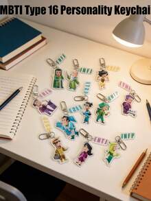 MBTI Personalized Type Keychain, MBTI 16 Personalized Type Accessories, Acrylic Keychain, Backpack Hanging Rope Decor, Personalized Gift, Cute Keychain - Multicolor - View 2