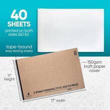 Kooalaa Tools | Drawing Perspective (1 And 2-Point) Large Sketch Pad (3 Point - 11 X 17) - 3Point-11x17 - 查看 6