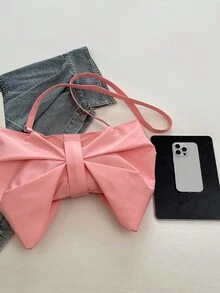 Túi đeo chéo nơ xinh xắn, dung tích lớn, thời trang dành cho nữ. - Màu Hồng baby - Xem 7