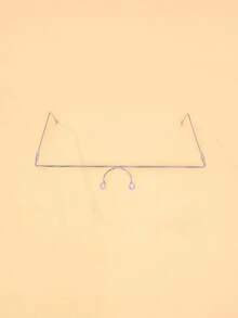 1pc Silver High-IQ Artistic Pearl Crystal Metal Eyeglass Frame, Fashionable Elegant Frameless Accessory For Street Style, Music Festivals