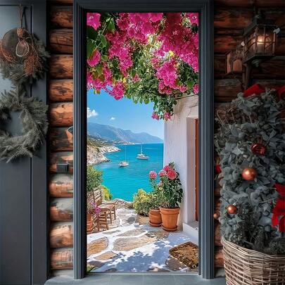 1 pieza Cortina decorativa, hecha de tela lavable, adecuada para ocasiones festivas y decoración de aulas, sin necesidad de electricidad