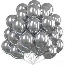 20pcs 10-Inch Chrome Metal Balloons Set, Metal Balloons For Anniversary, Wedding, Birthday Party Decor, Halloween, Christmas Decor, Floating Party Latex Balloons - Multicolor - View 11