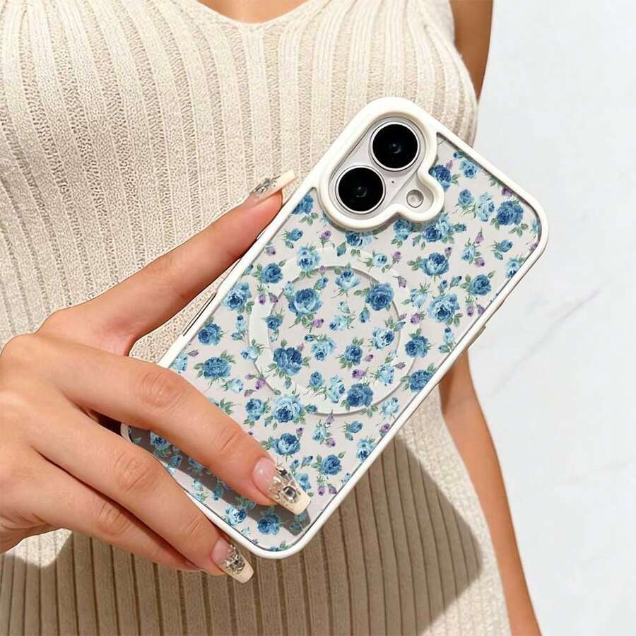 Floral Design Magnetic Phone Case With Magnetic Ring HolderFor  17 17pro 17promax 16Pro,16ProMax,14,15,16,13,14,15,12,11 Promax,Plus,Pro,For Samsung S24,S25PLUS/S25ULTRA/S25/S23/S23FE/S20FE/S21/A54/A53 Glossy,Rugged Durable, Scratch-Resistant, And Stylish A Perfect Gift. Individuals. - 彩色 - 查看 1