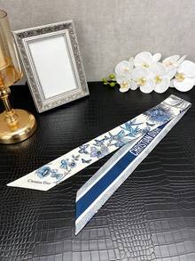 蝴蝶花瓣丝巾、发夹、小丝带，也可作围巾或包装装饰使用。休闲可爱。有蓝色、绿色和粉色可选。适合搭配各种服饰，也是节日、生日、圣诞节和新年送礼佳品。 - 淺藍色 - 查看 2