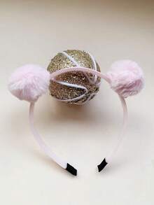 1个可爱毛绒发箍，黑/红/黄三色可选，女孩发饰，时尚日常佩戴头饰，红色 - 黃色 - 查看 20