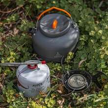 Hervidor de agua portátil de aleación de aluminio ligero de 0.8L/1.4L de ALOCS para cocinar al aire libre en campamentos