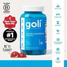 Goli Ashwagandha Gummies With Vitamin D & KSM-66 – Mixed Berry Flavor, Vegan, Non-GMO, Gluten & Gelatin Free – 60 Gummies Per Bottle - 1 包 - 查看 11