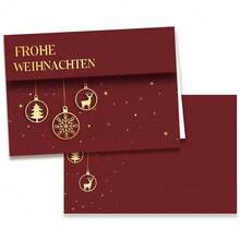 Weihnachtskarten mit Umschlag 12er Set, Christmas Cards, Weihnachtspostkarten A6 Klappkarten, Weihnachtsgrußkarten ür deine Weihnachtsgruß, Postkarten Weihnachten Karte mit Umschlägen, Merry Christmas - Verrotten - Übersicht 1