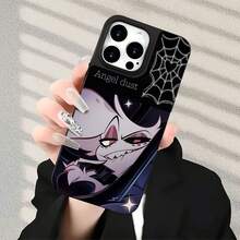 Polvo de Ángel: veneno, corazones, telaraña y dientes afilados. Esta elegante funda es compatible con los modelos  17, 16, 15, 14 Pro Max, 13, 12, 11, XR y XS Plus. Fabricada en TPU flexible, resistente a golpes y arañazos, ofrece una excelente protección contra caídas y un agarre cómodo. Es un regalo ideal para familiares, amigos y seres queridos, y una opción perfecta para festivales. - Negro - Ver 5