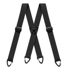 Tirantes ocultos para hombres Tirantes de trabajo ajustables elásticos de 1,6 de ancho resistentes con 4 tirantes en la espalda en X con 4 bucles a presión para pantalones AOUQ - Rojo - Ver 1