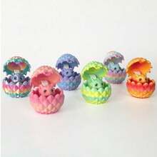 1个3D打印迷你可爱龙蛋，翻转即可展现萌萌的小龙模型，创意装饰模型，适合家居和办公场所，是送给亲朋好友的最佳手工工艺品礼物，眼睛颜色随机。 - 彩色 - 查看 2