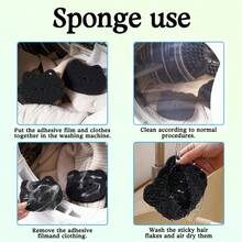 Cartoon Teddy Bear Lint Brush, Laundry Ball Lint Remover, Magic Hair Removal Cleaner, Bedding & Sofa Cleaning Sponge, Pet Clothes Lint Brush - Multicolor - View 7