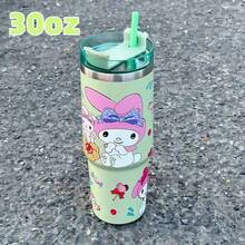 Sanrio 三丽鸥 Hello Kitty & Kuromi 30盎司不锈钢保温吸管杯 - 防漏便携旅行杯,适合运动健身 | 可爱卡通真空保温车载杯,感恩节、圣诞节、万圣节、新年、母亲节的理想礼物 | 不含PVC,无需电池,可盛装水、热咖啡、热水、咖啡、牛奶、茶等。 - 彩色 - 查看 12