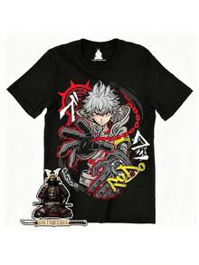 Children's Short T-Shirts - Girls' Clothing - Boys' Clothing - Anime T-Shirts, Unisex Cotton Manga Tee, Japanese Animation Top, Cosplay For Men And Women - 黑色 - 查看 6