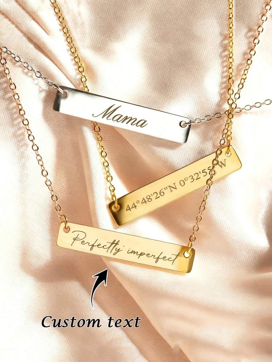 1 pieza Collar personalizable de amor creativo, collar de acero inoxidable personalizado, producto personalizable, collar con nombre, diseño de colgante de madre sosteniendo con doble significado de amor, regalo personalizado significativo de Halloween/Navidad para mujeres - Multicolor 2 - Ver 1