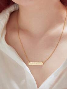1 pieza Collar personalizable de amor creativo, collar de acero inoxidable personalizado, producto personalizable, collar con nombre, diseño de colgante de madre sosteniendo con doble significado de amor, regalo personalizado significativo de Halloween/Navidad para mujeres - Multicolor 2 - Ver 10