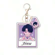 K-POP 魔女猎人动漫人物亚克力钥匙扣，双面卡通钥匙圈包包挂件装饰，带迷你罐子吊坠，适合万圣节、圣诞节、生日派对，青少年和成人礼物 - 彩色 - 查看 4