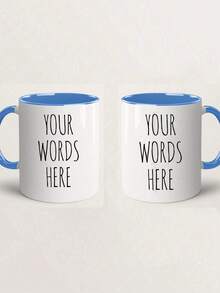 1pc Customized Mug, Coffee Cup, Personalized Mug With Customizable Name Or Text, White Ceramic Mug, Personalized Coffee Cup With Customizable Letters And Name - Customized Design - Multicolor - View 22