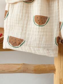 Nouveau style ensemble 2 pièces pour bébé garçon avec Top imprimé à col rond sans manches et shorts mignons, convient pour les vacances et les sorties quotidiennes - Nude - Voir 6