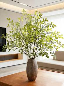 1/3 人造绿色植物枝条 - 逼真的卡罗莱纳假枝，人造塑料高枝，适合用作花瓶填充物、桌面中心装饰品、家庭办公室婚礼装饰、室内外假植物，柔韧耐热，不褪色。