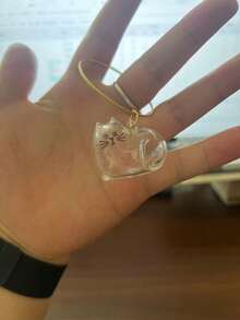 1pc Transparent Cat Hair Capsule Pendant, Pet Hair Memorial Keychain, Suitable For Cat Lovers, Can Be Used As Bag Charm Or Room Decor - Multicolor - View 12