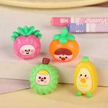 12个3D水果迷你橡皮擦，创意PVC橡皮擦，逼真卡通可爱苹果橡皮擦，适合学生使用