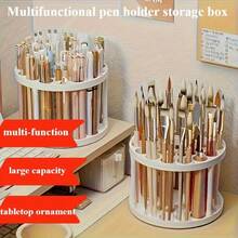 1pc 360° Rotating Brush Holder - Durable PVC, Detachable, Multifunctional, Convenient Storage Box [Desktop Accessory] Suitable For Office, Art Brushes, Pens, Makeup Tools Storage, Makeup Room Decor,Makeup Bag,Travel Essential - Multicolor - View 5