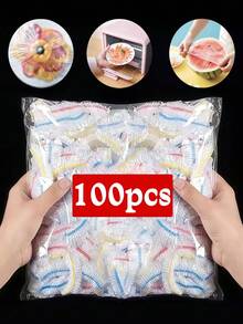 100-500片装一次性塑料食品保鲜膜，彩色弹性保鲜膜，食品盖，餐盘盖，厨房保鲜袋，厨房保鲜产品，家居收纳，家居装饰 - 彩色 - 查看 14